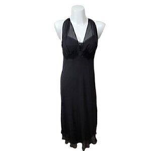 Old Hollywood Glam Style Pinup Cabernet Black Gown Chiffon M